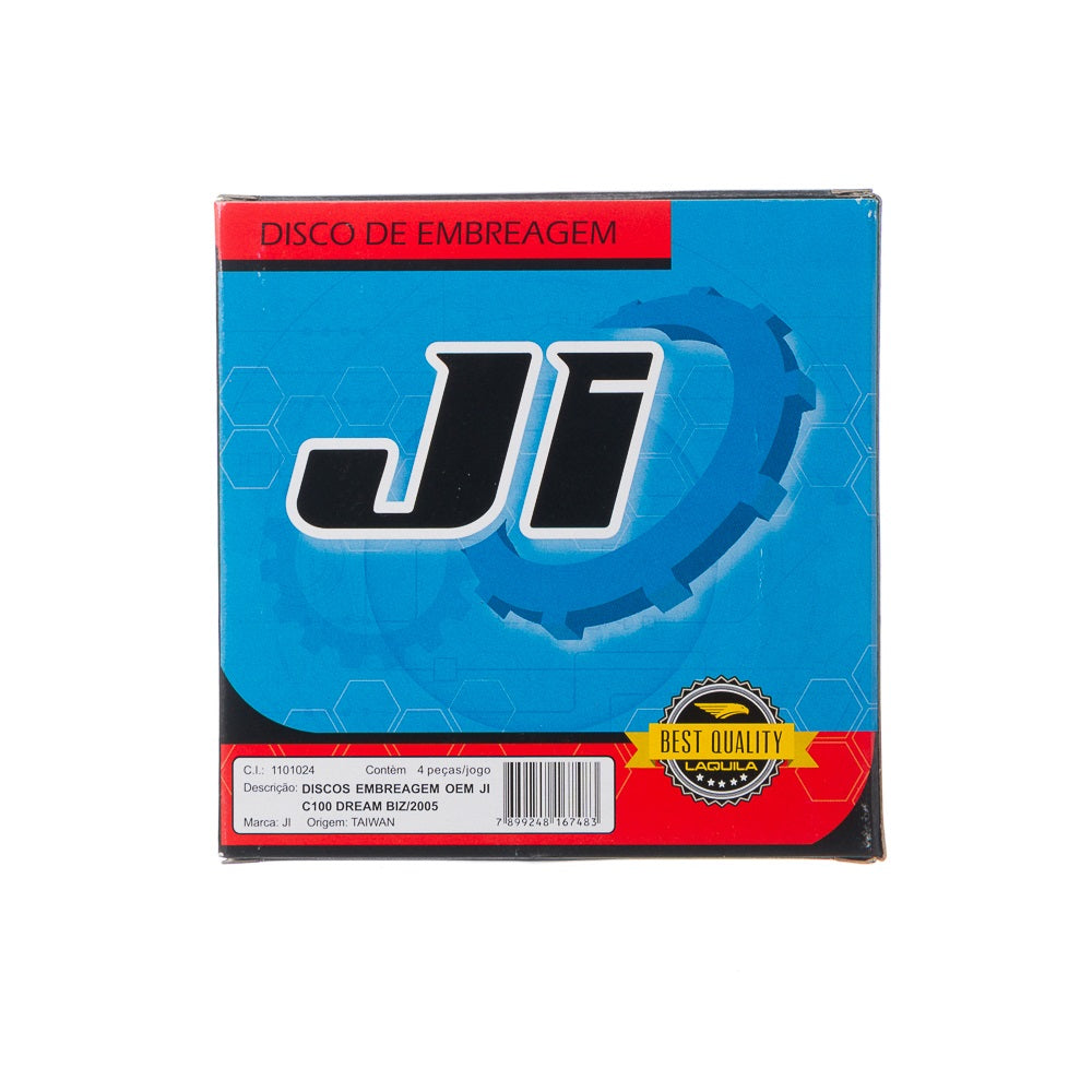 DISCOS EMBREAGEM OEM JI (4 PECAS) C100 DREAM BIZ /2005