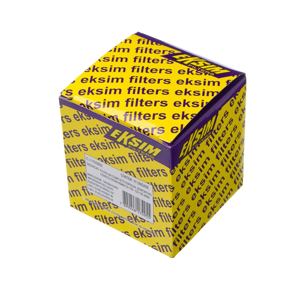 FILTRO AR COMPLETO ESPECIAL EKSIM 45MM CG 150 - CG 125 09/