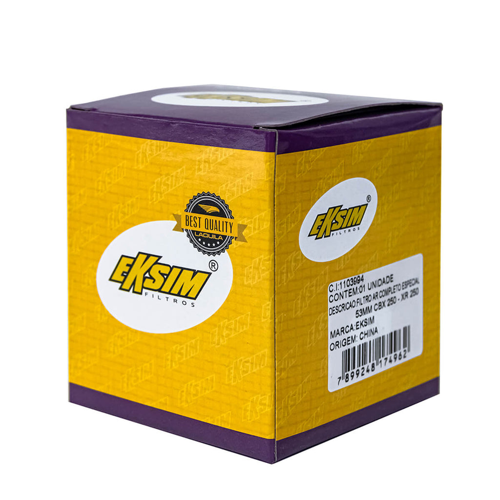 FILTRO AR COMPLETO ESPECIAL EKSIM 53MM CBX 250 - XR 250