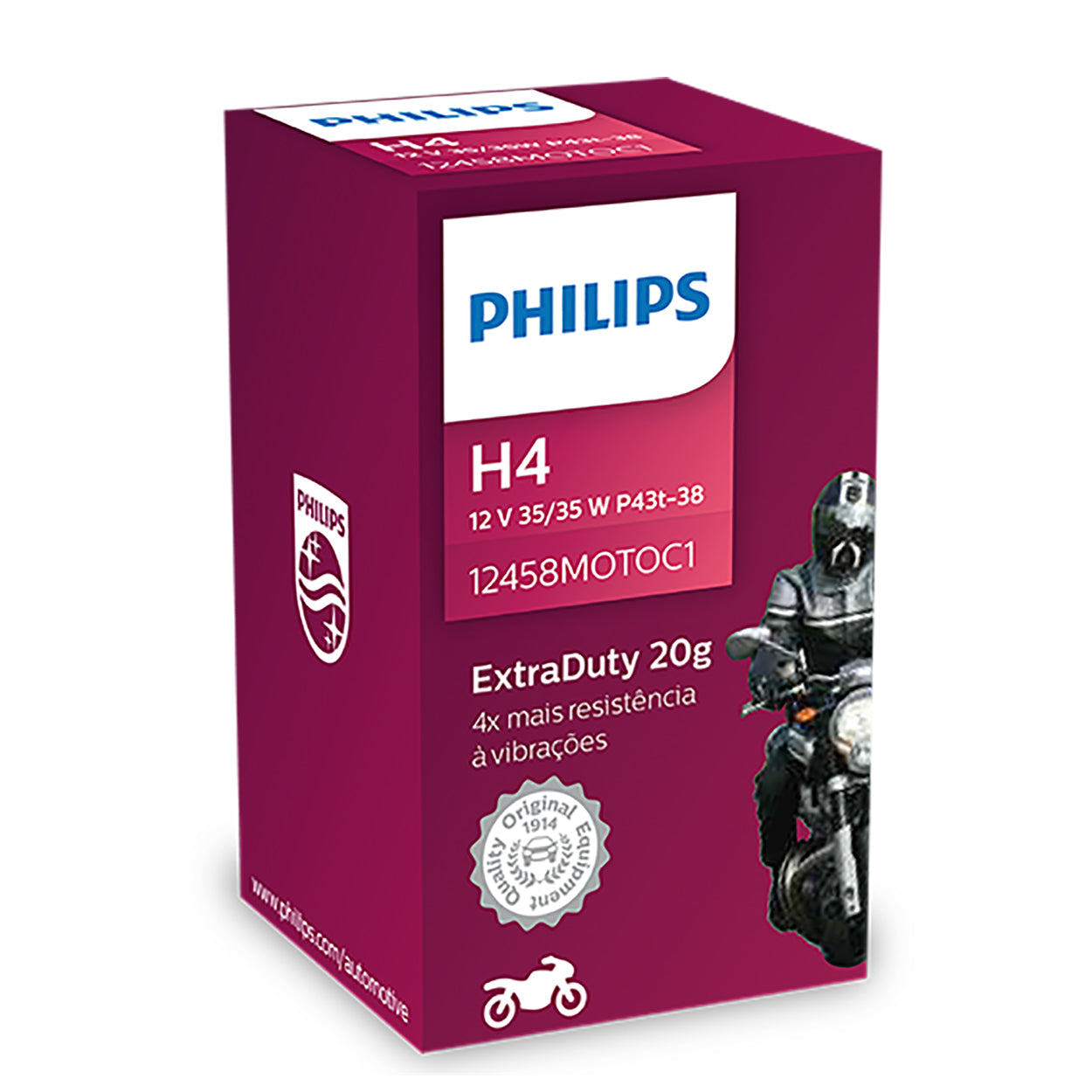 LAMPADA FAROL PHILIPS H4 35/35W MOTOVISION ED