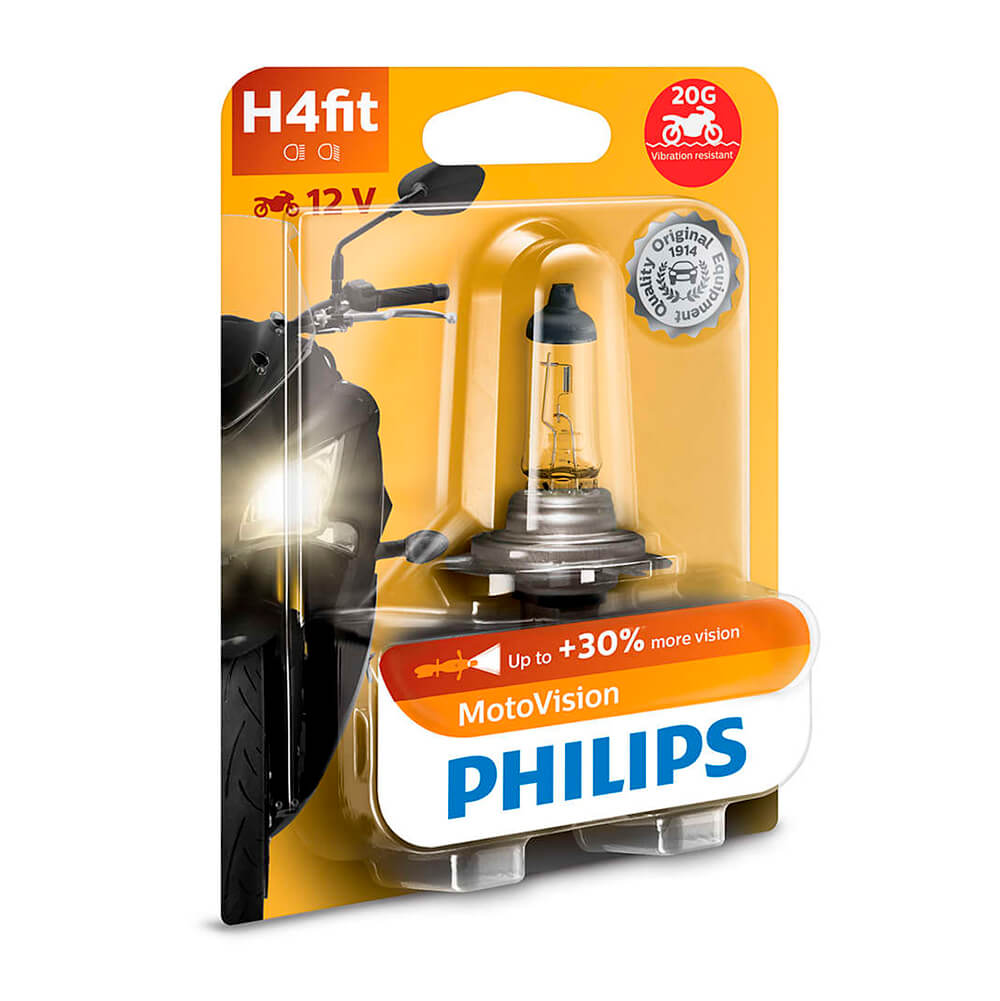 LAMPADA FAROL PHILIPS H4 60/55W MOTOVISION (12342MVB1)