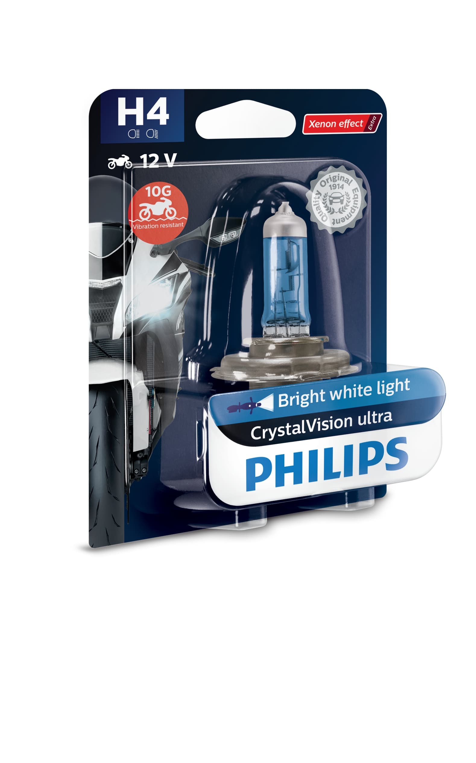 LAMPADA FAROL PHILIPS H4 60/55W CRISTALVISION ULTRA