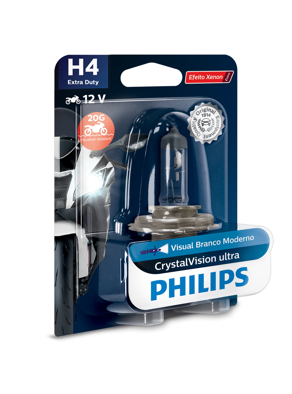 LAMPADA FAROL PHILIPS H4 35/35W CRISTALVISION ED