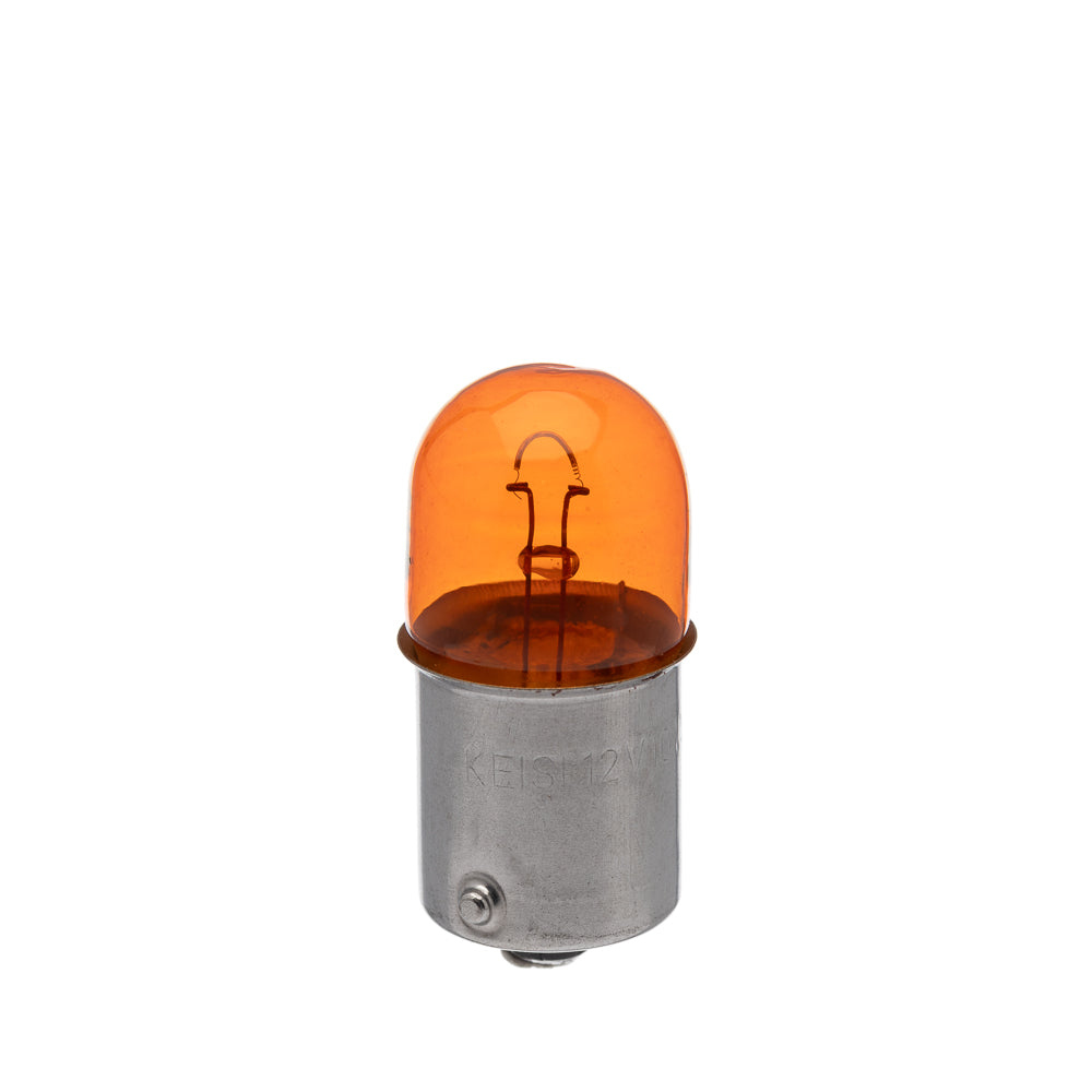 LAMPADA PISCA KEISI 12V 10W CG 125 BASE FERRO AMARELA