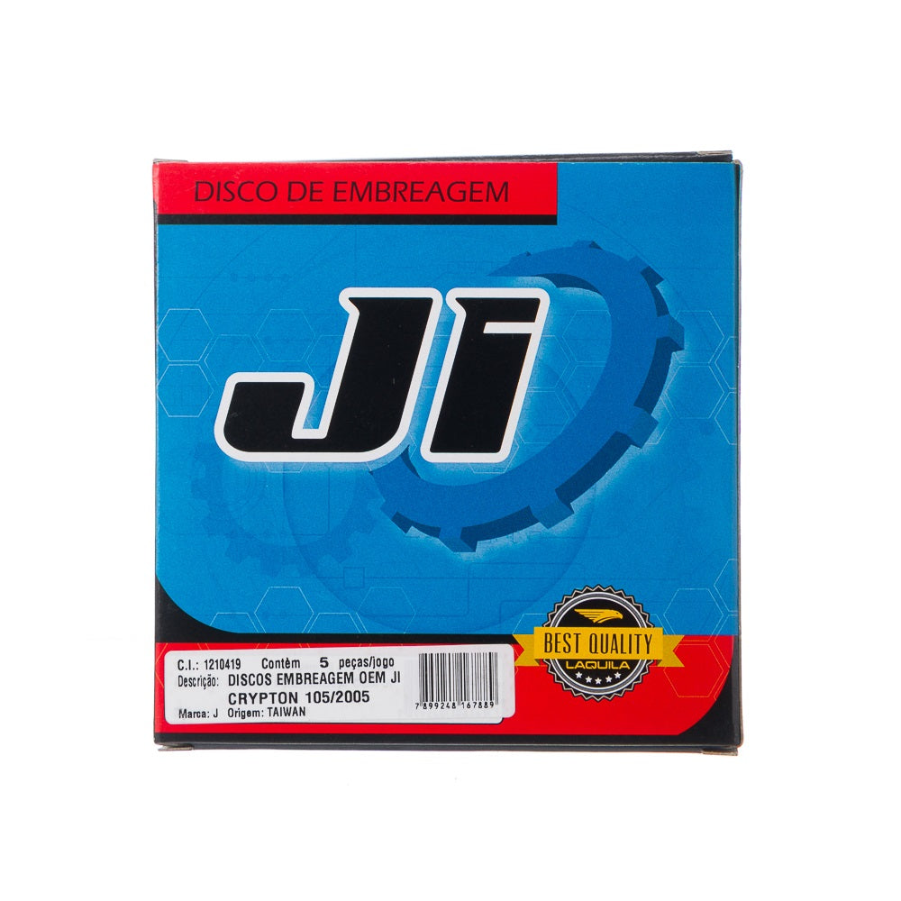 DISCOS EMBREAGEM OEM JI (5 PECAS) CRYPTON 105 /2005