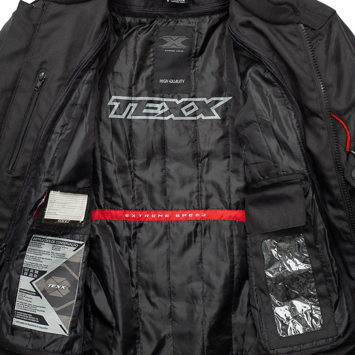 JAQUETA TEXX NEW STRIKE V2 MASC PRET VERM XXXXXL 5XL