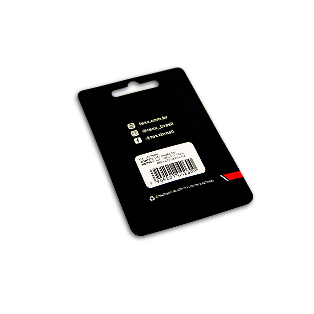 KIT ADESIVO TEXX REFLETIVO PRETO (4PCS)
