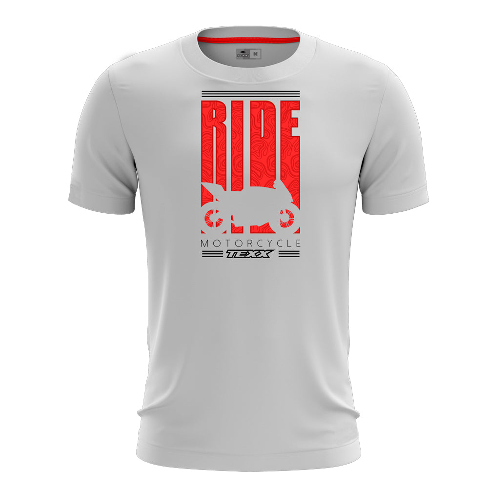 CAMISETA TEXX BRANCA VERMELHA RIDE P
