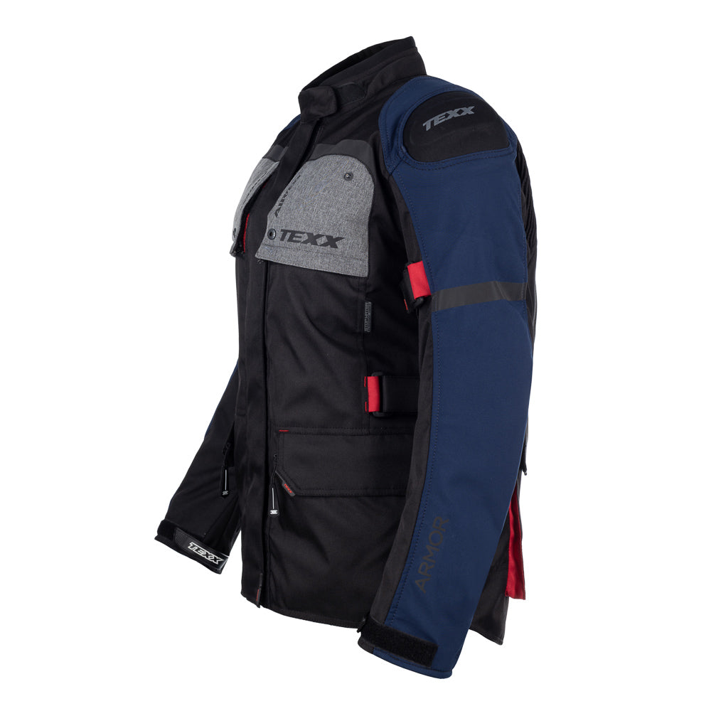 JAQUETA TEXX ARMOR LD FEM PRET AZUL VERM CINZ XXXXL 4XL