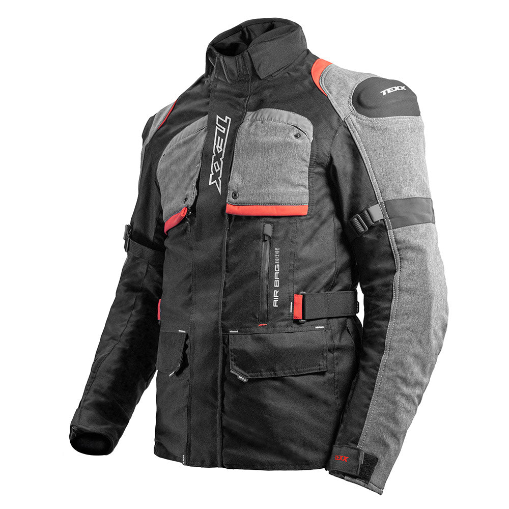 JAQUETA TEXX ARMOR AIRBAG V2 PRET CINZ VERM MASC  L