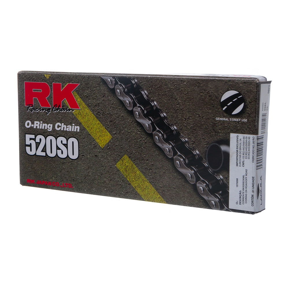CORRENTE RK 520SOX98L C/ORING E EMENDA REBITE ON ROAD/OFF