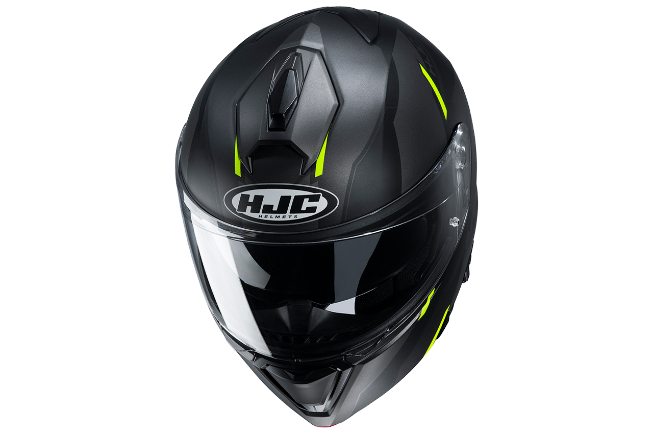 CAPACETE HJC I90 AVENTA PRETO CINZA E VERDE 56