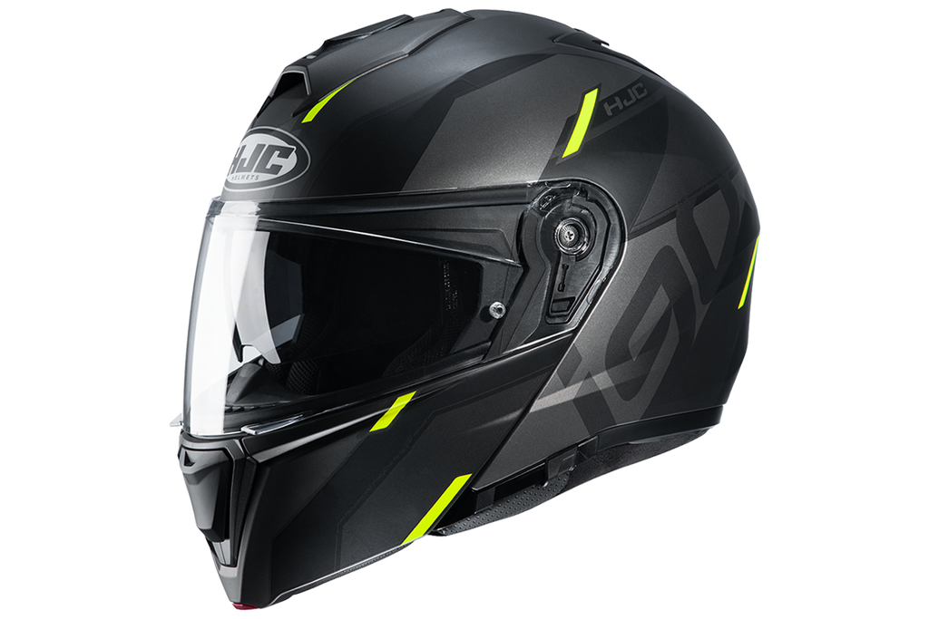 CAPACETE HJC I90 AVENTA PRETO CINZA E VERDE 56