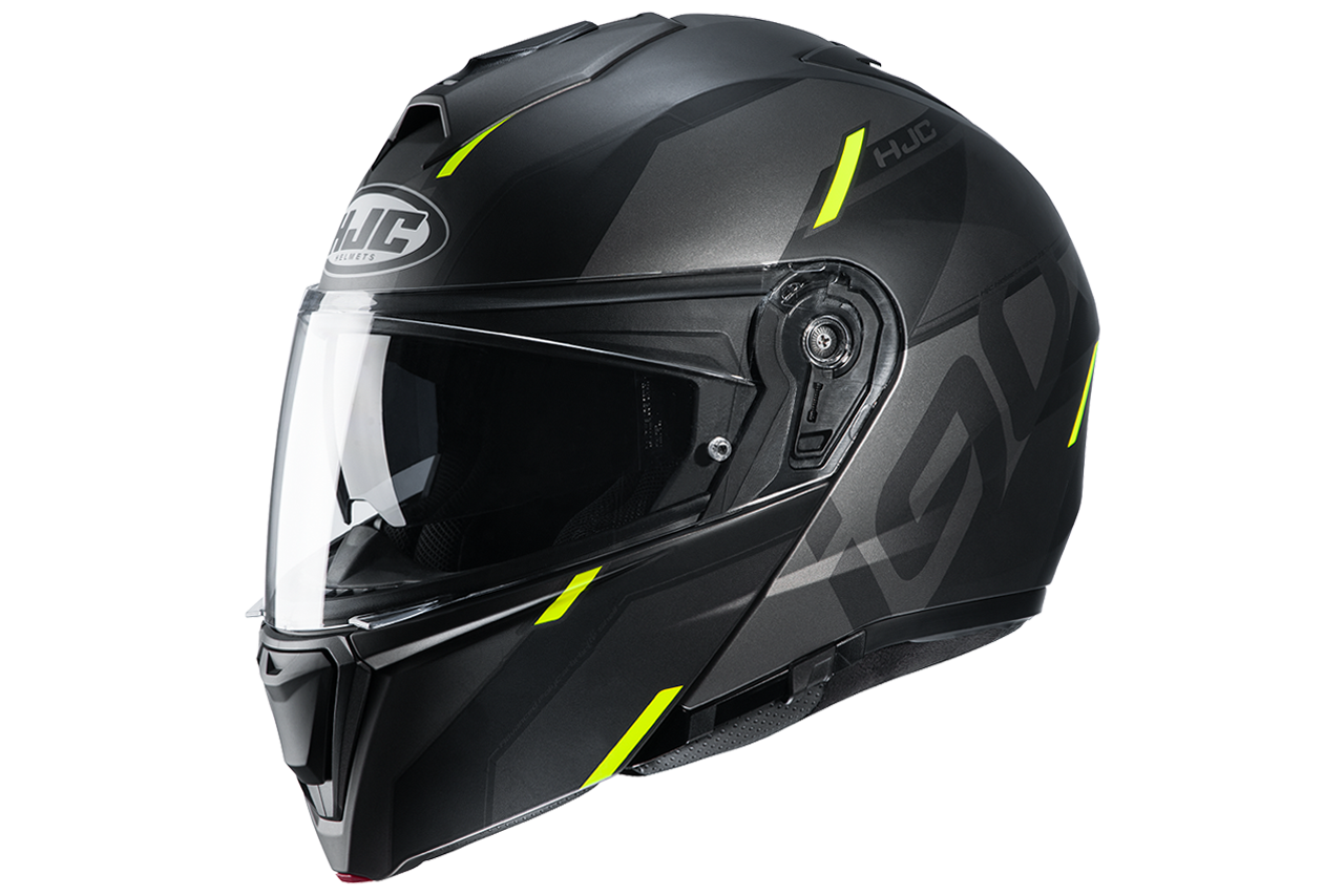 CAPACETE HJC I90 AVENTA PRETO CINZA E VERDE 56