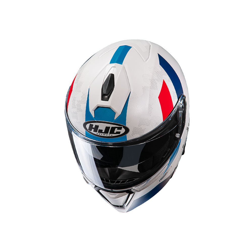 CAPACETE HJC I90 SYREX BRANCO, AZUL E VERMELHO 59
