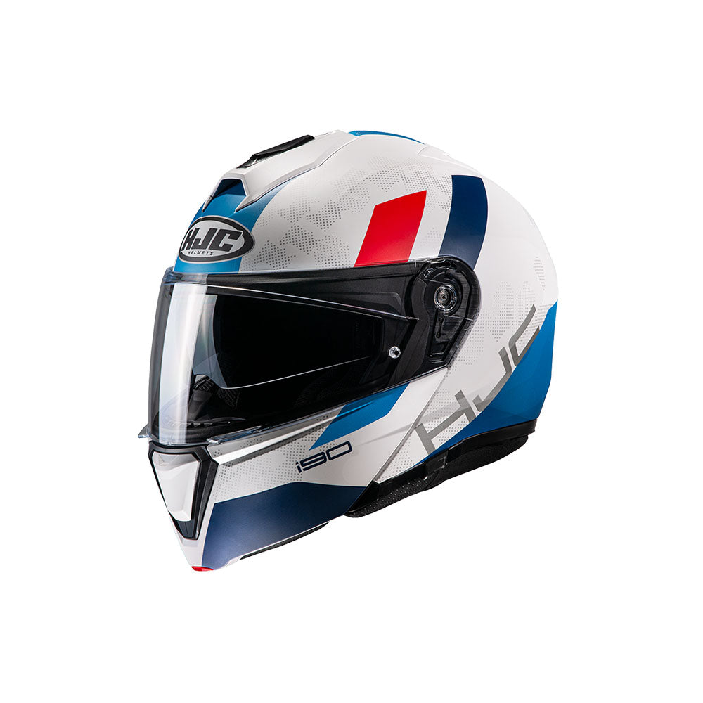 CAPACETE HJC I90 SYREX BRANCO, AZUL E VERMELHO 59