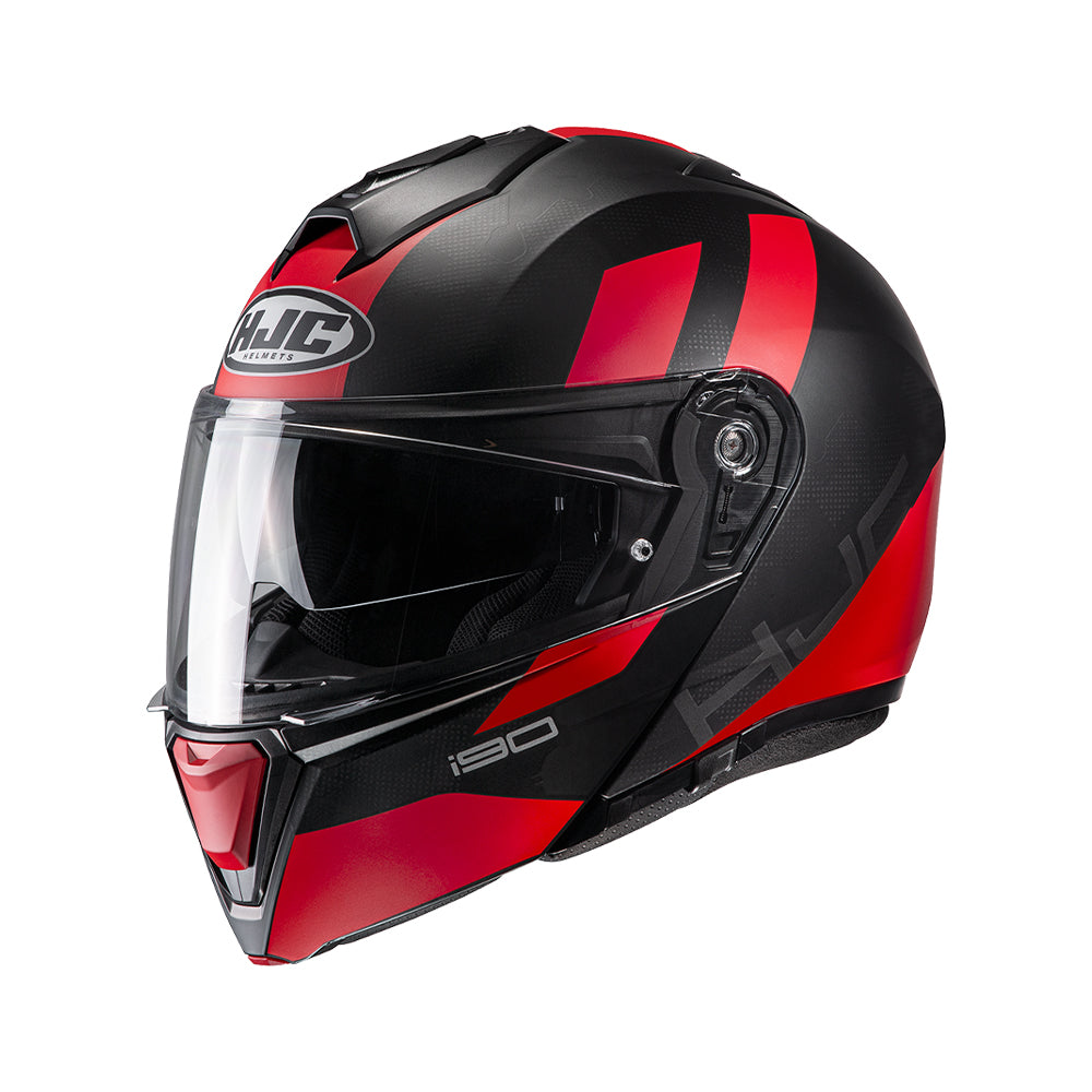 CAPACETE HJC I90 SYREX PRETO E VERMELHO 59