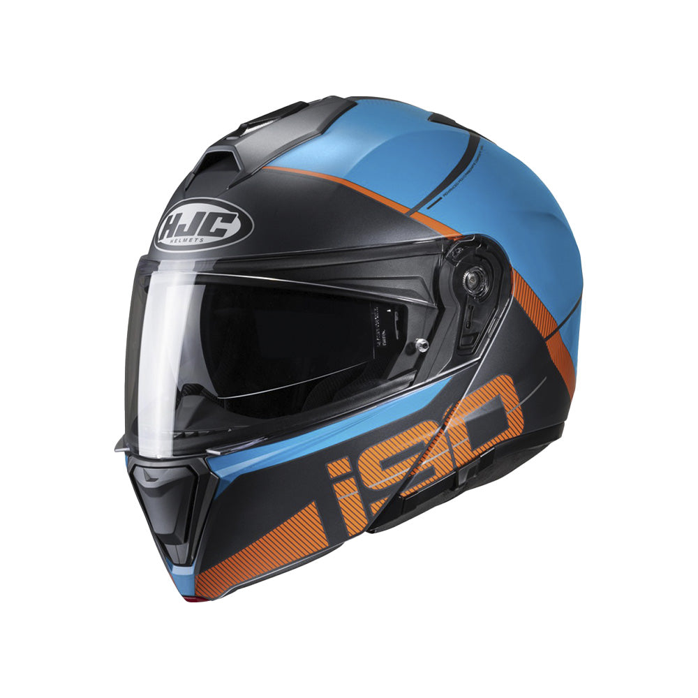 CAPACETE HJC I90 MAY AZUL E LARANJA 59