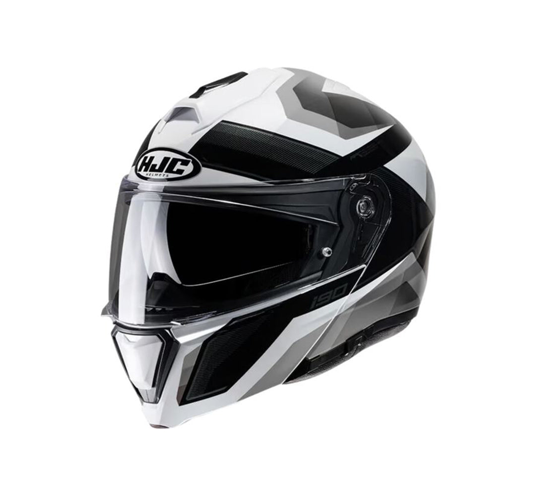CAPACETE HJC I90 LARK PRETO BRANCO E CINZA E PRETO 63