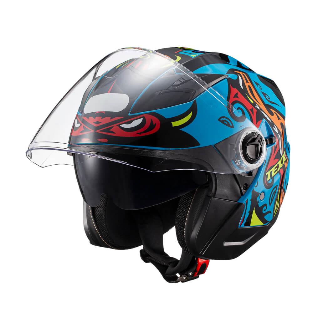 CAPACETE TEXX ABERTO UGELLO HUNGER AZUL 56