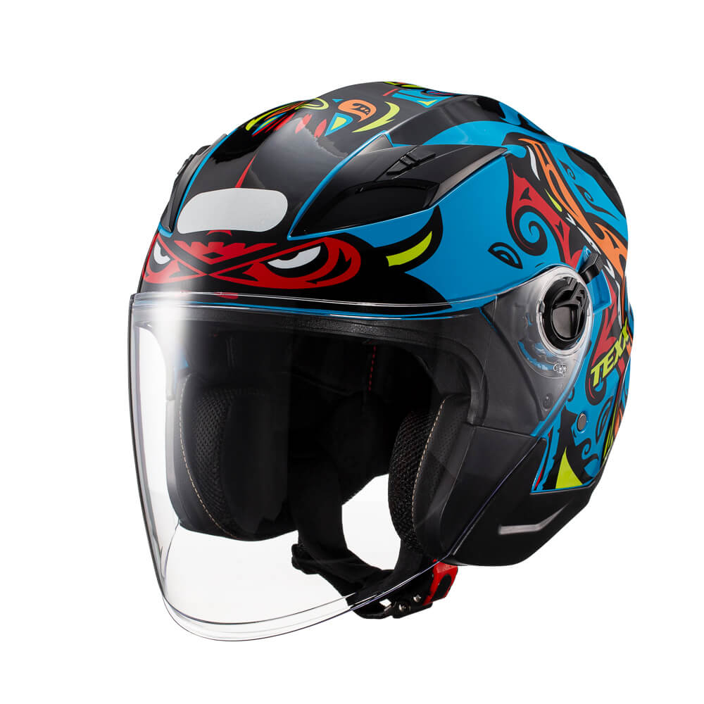 CAPACETE TEXX ABERTO UGELLO HUNGER AZUL 56