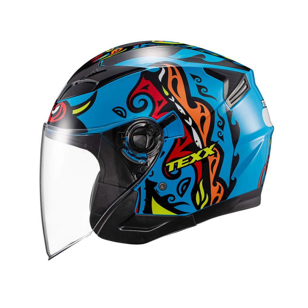 CAPACETE TEXX ABERTO UGELLO HUNGER AZUL 56