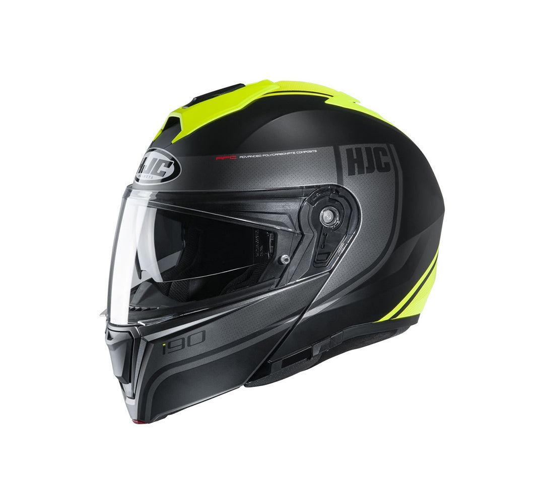 CAPACETE HJC I90 DAVAN PRETO E VERDE 61