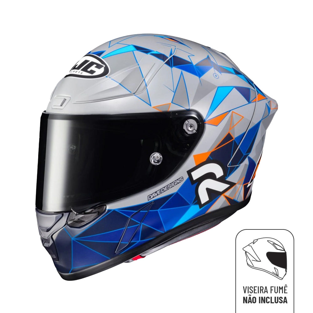 CAPACETE HJC RPHA 1 POL ESPARGARO REPLICA PRETO E AZUL 56