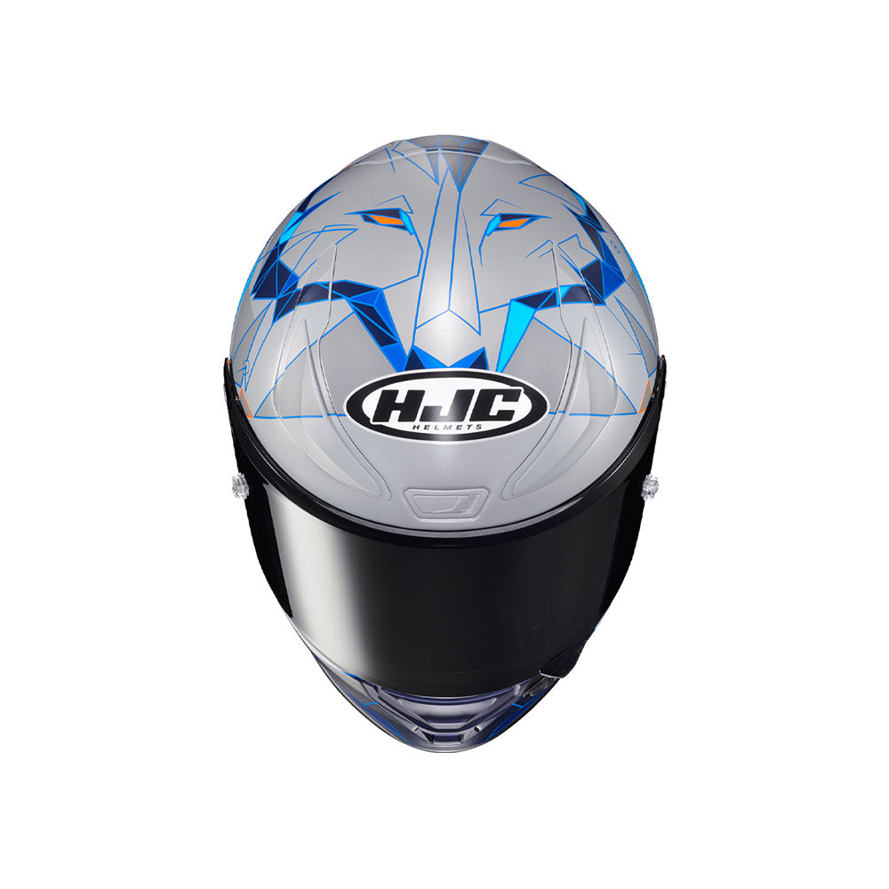CAPACETE HJC RPHA 1 POL ESPARGARO REPLICA PRETO E AZUL 56