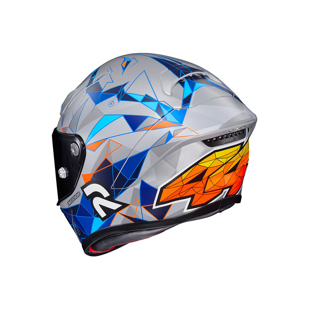 CAPACETE HJC RPHA 1 POL ESPARGARO REPLICA PRETO E AZUL 56
