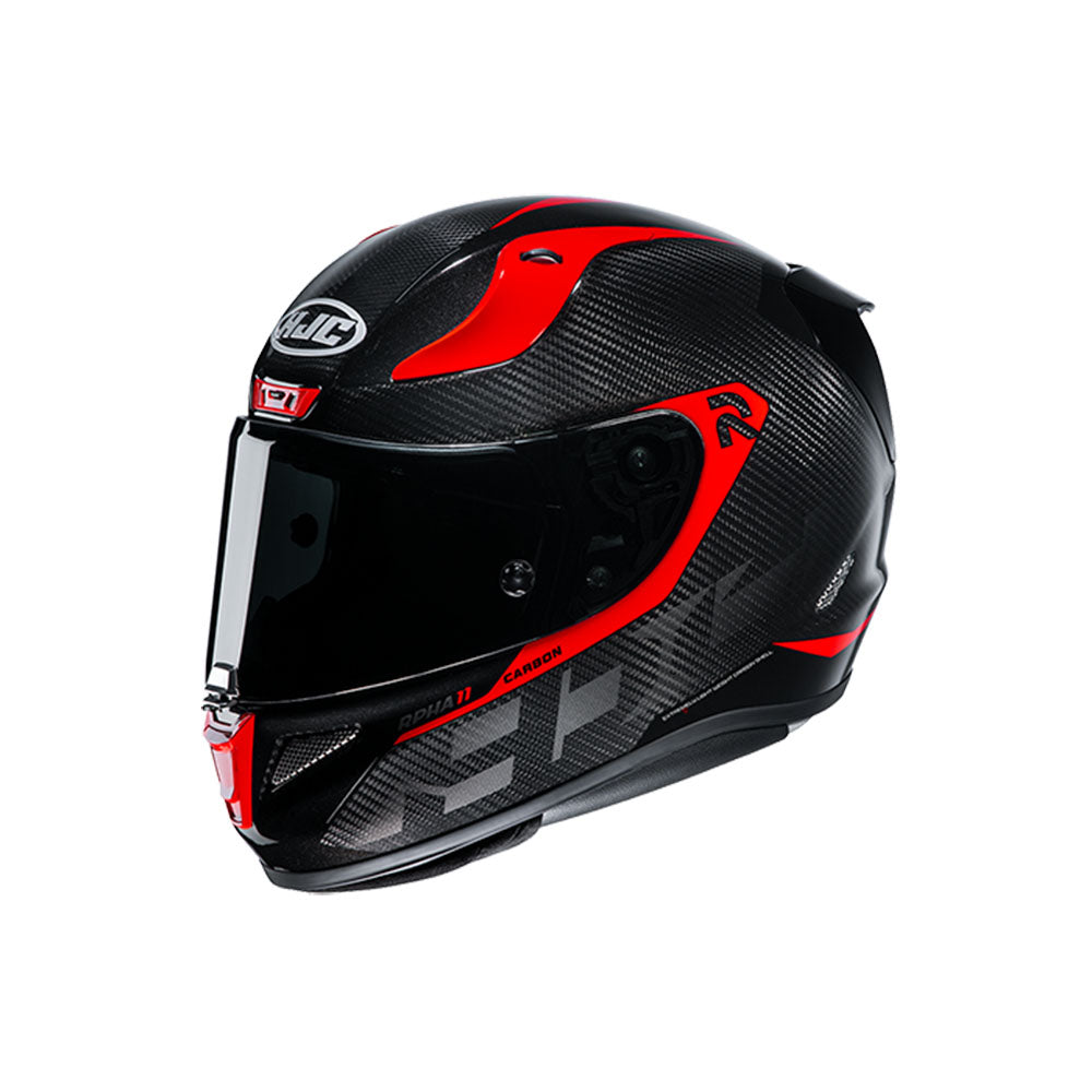 CAPACETE HJC RPHA 11 CARBON BLEER PRETO E VERMELHO 58