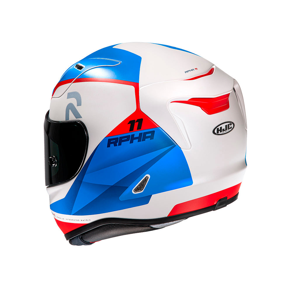 CAPACETE HJC RPHA 11 TEXEN BRANCO AZUL E VERMELHO 56