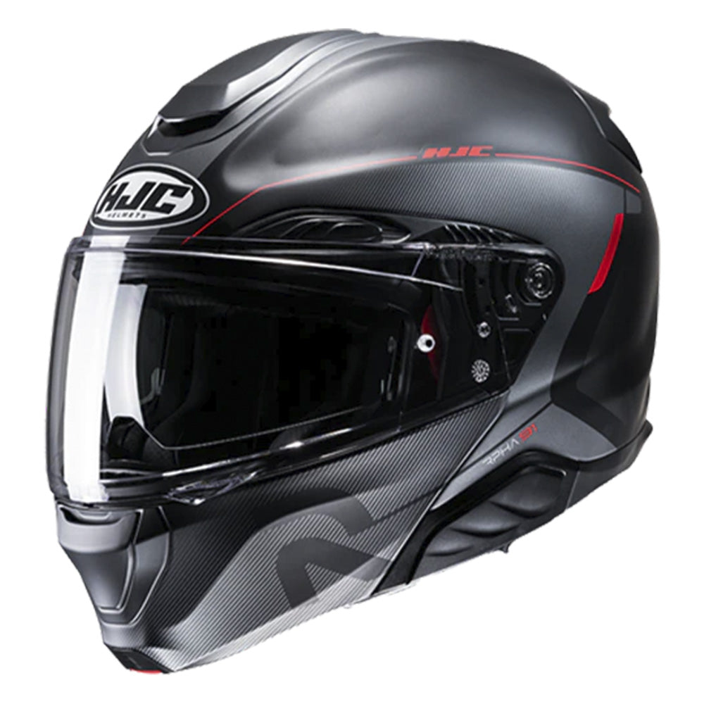 CAPACETE HJC RPHA 91 COMBUST PRETO CHUMBO E VERMELHO 59
