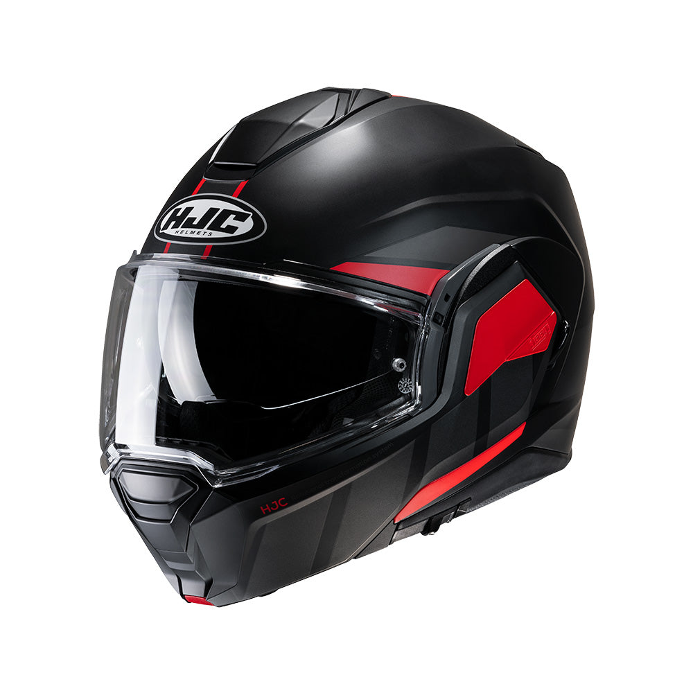 CAPACETE HJC I100 180 BEIS PRETO CHUMBO E VERMELHO 58