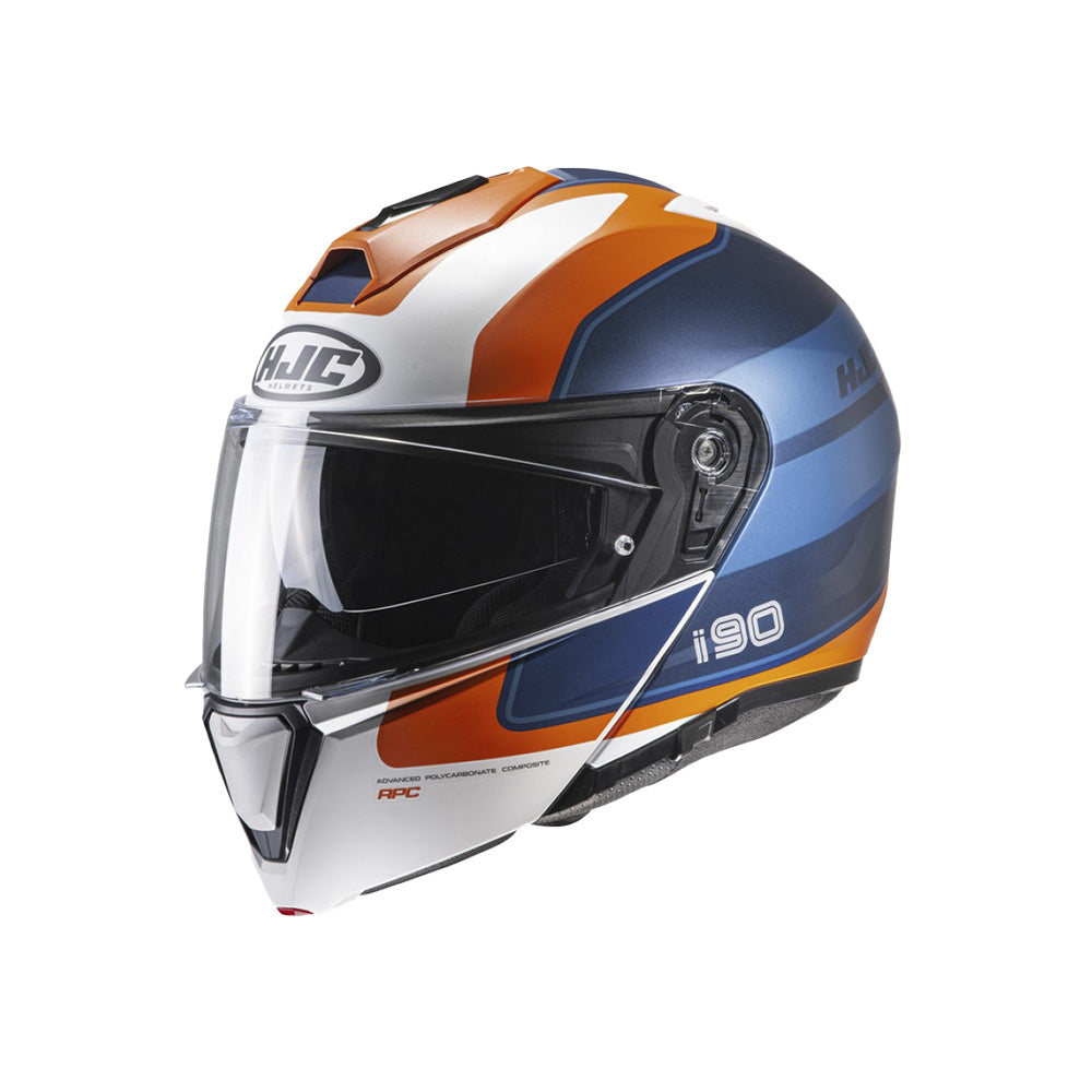 CAPACETE HJC I90 WASCO  AZUL LARANJA E BRANCO 63