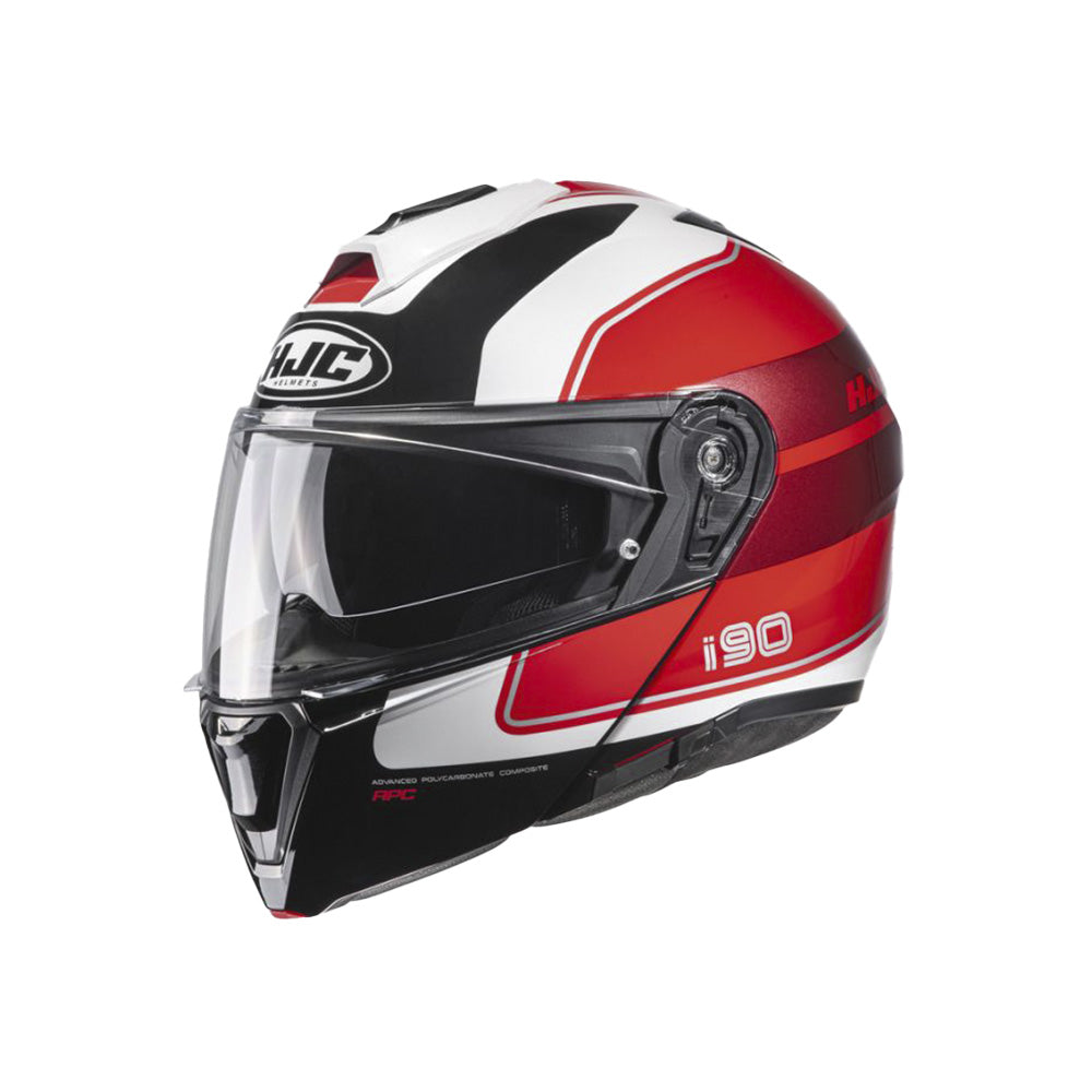CAPACETE HJC I90 WASCO  VERMELHO BRANCO E PRETO 59