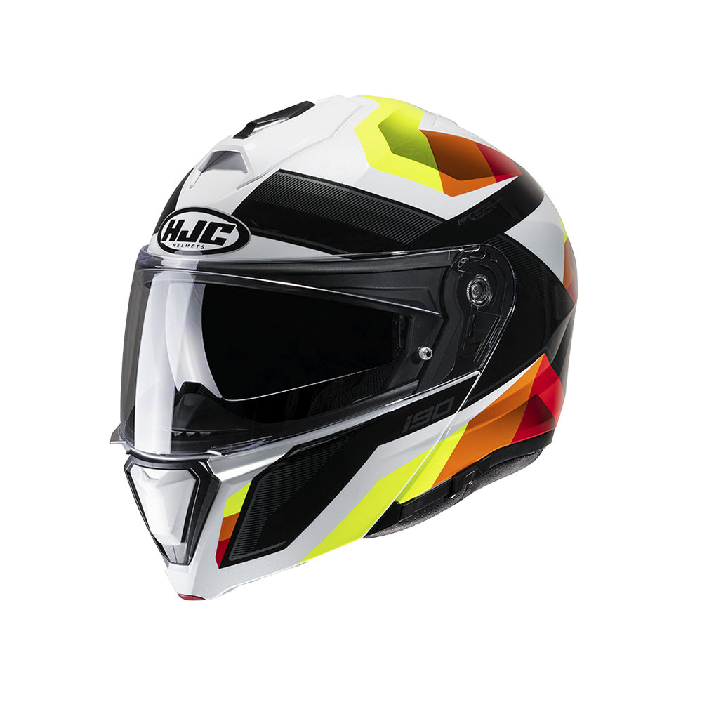 CAPACETE HJC I90 LARK AMARELO LARANJA BRANCO E PRETO 63
