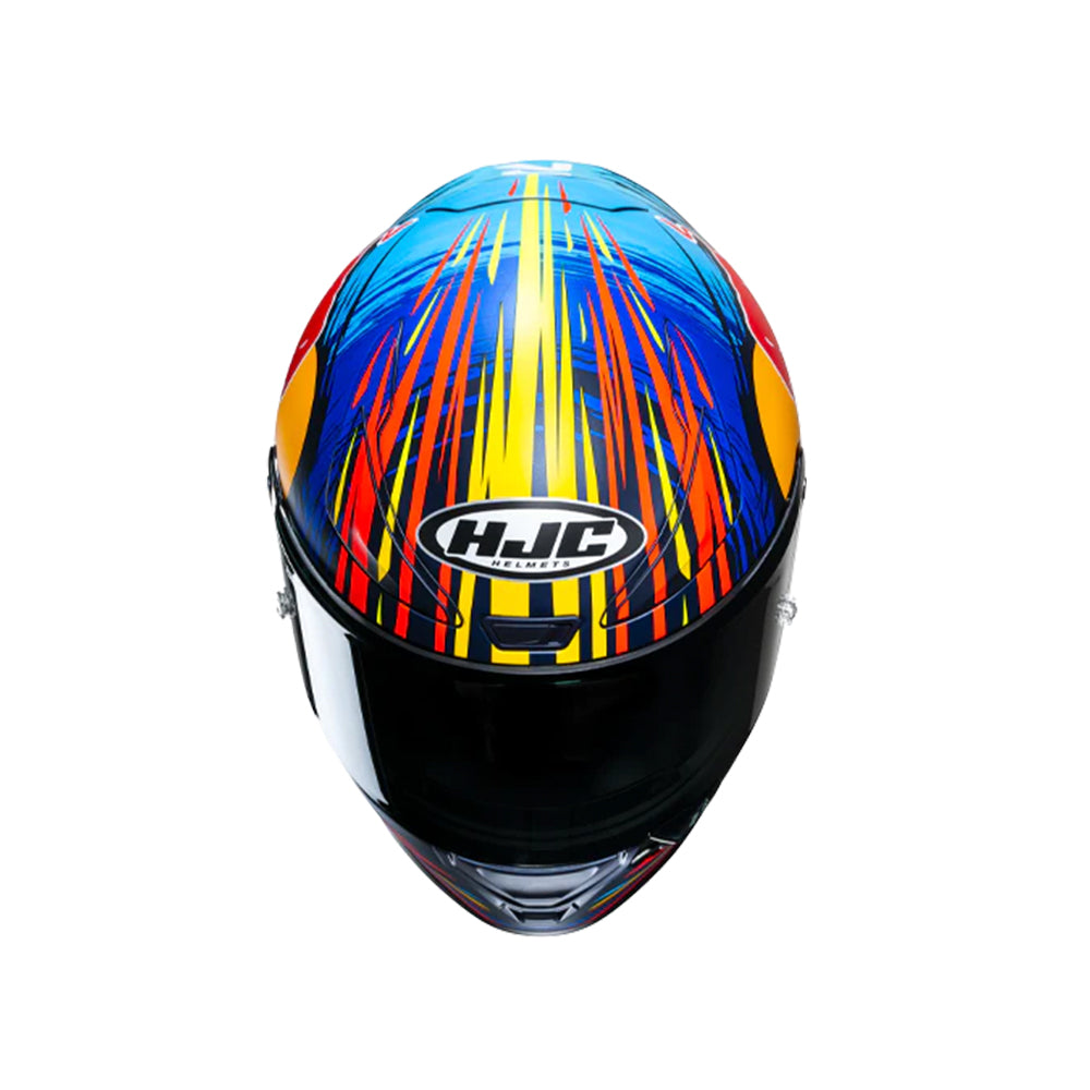CAPACETE HJC RPHA 1 RED BULL JEREZ AZUL VERMELHO AMARELO  58