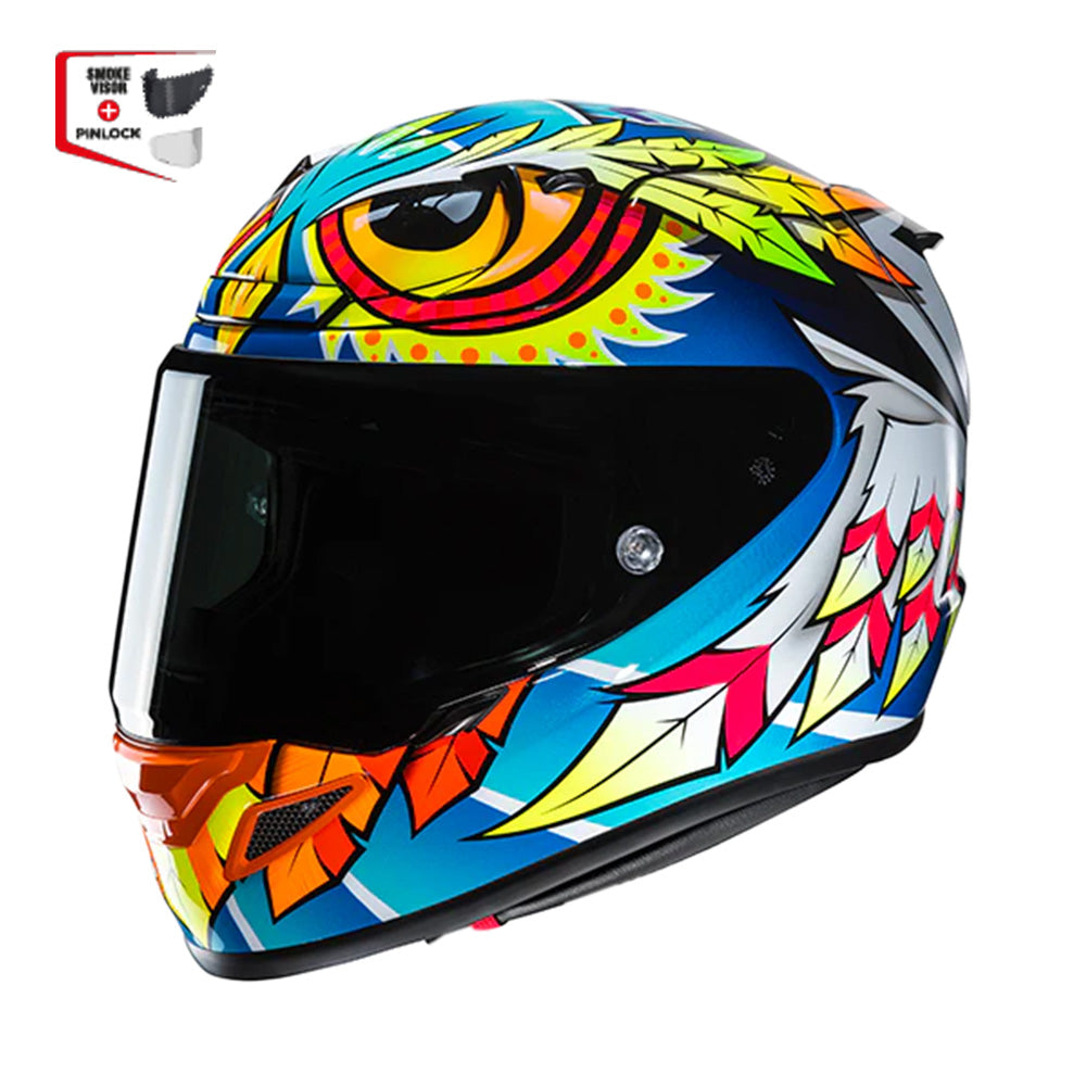 CAPACETE HJC RPHA 12 SPASSO  AZUL AMARE LARAN BRANC 56