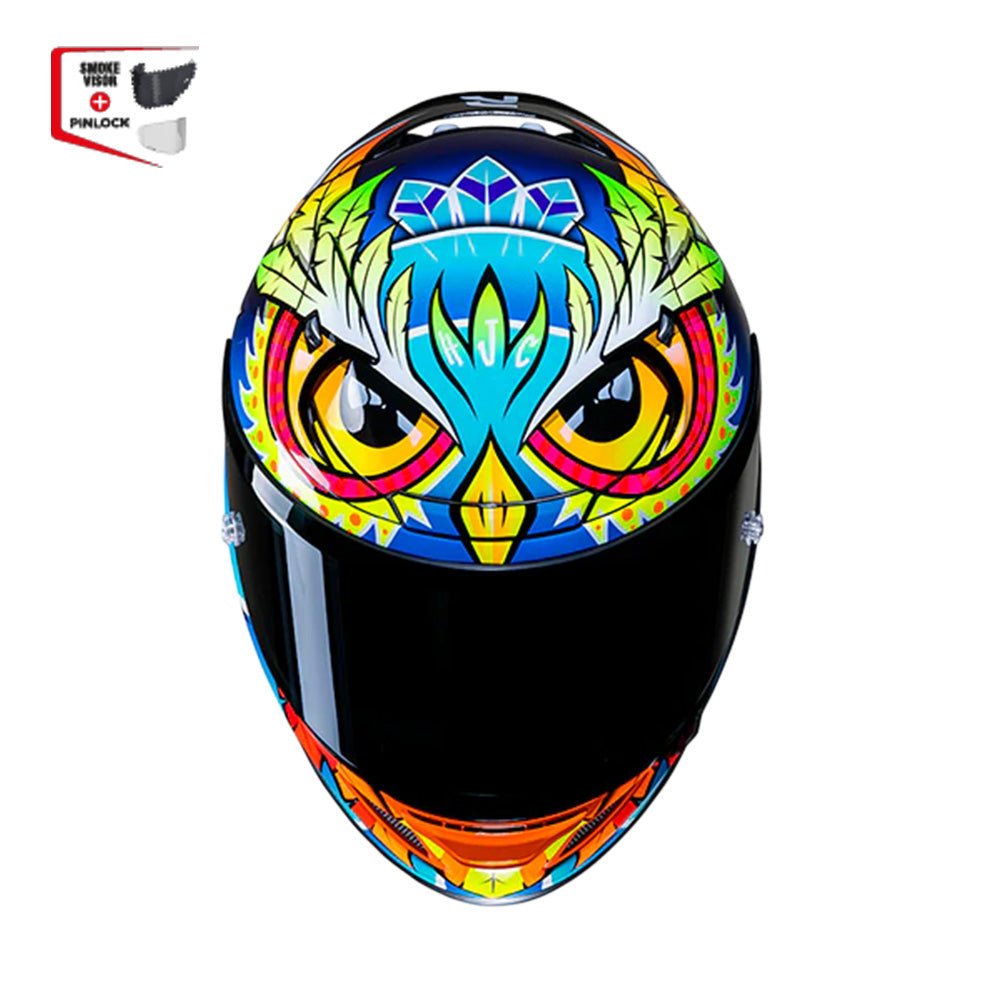 CAPACETE HJC RPHA 12 SPASSO  AZUL AMARE LARAN BRANC 61