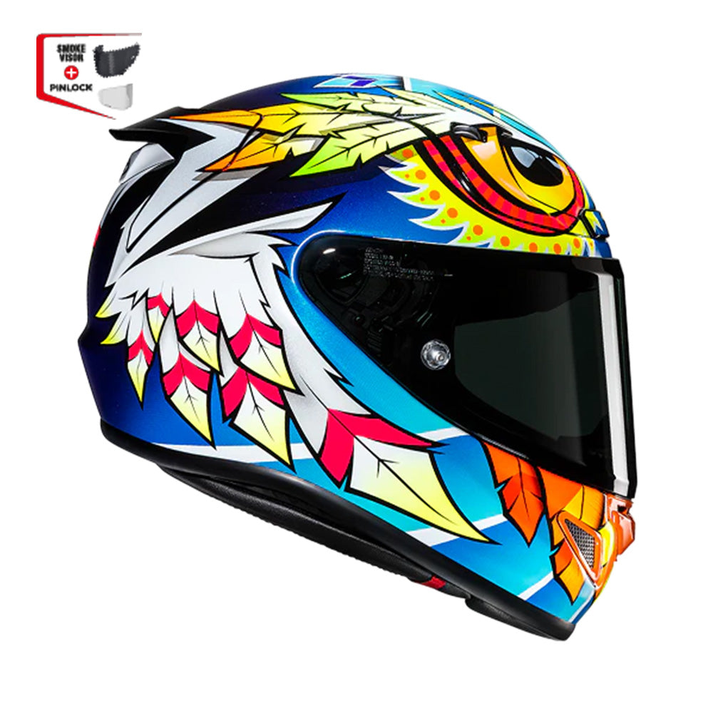 CAPACETE HJC RPHA 12 SPASSO  AZUL AMARE LARAN BRANC 61