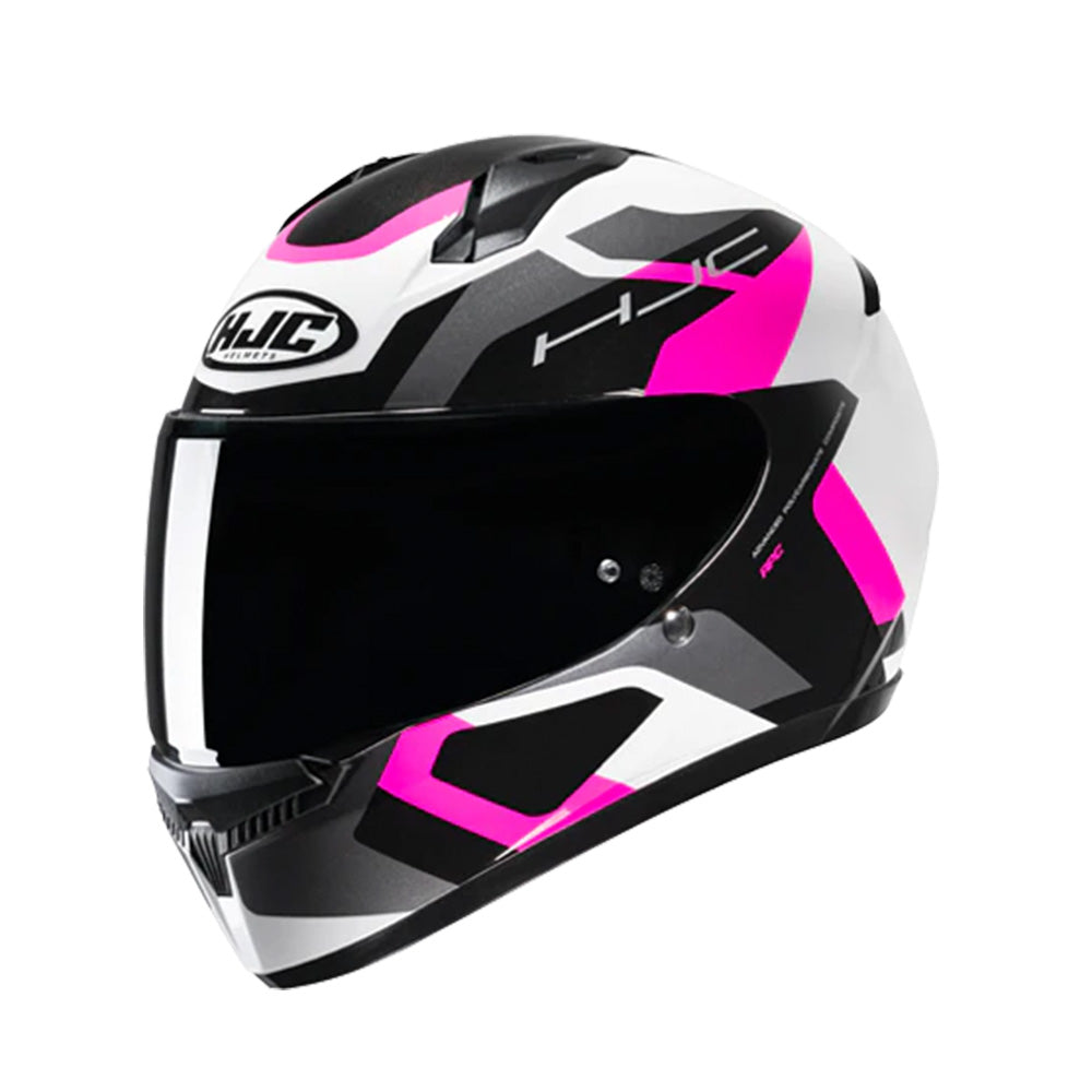 CAPACETE HJC C10 TINS BRANC CINZ PRET ROSA 55