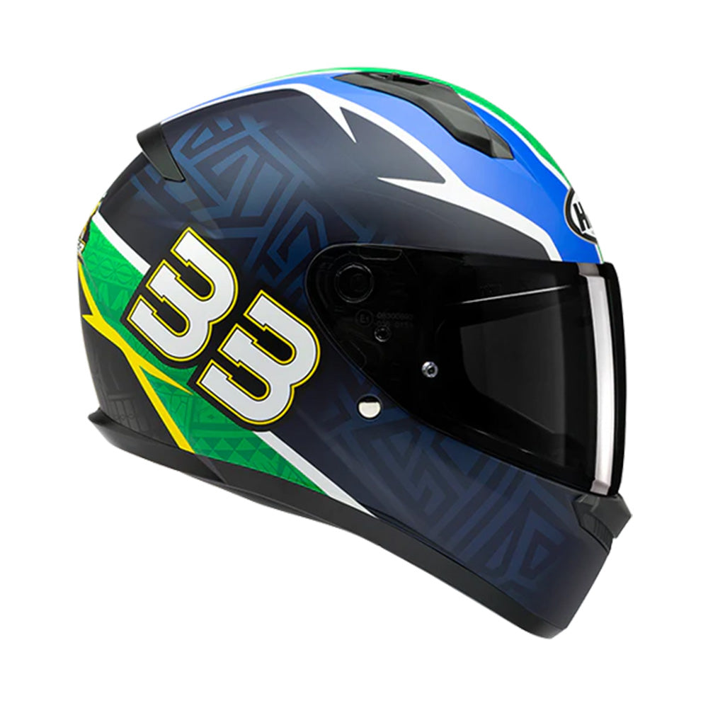 CAPACETE HJC C10 BRAD BINDER AZU VERD VERM BRANC 59
