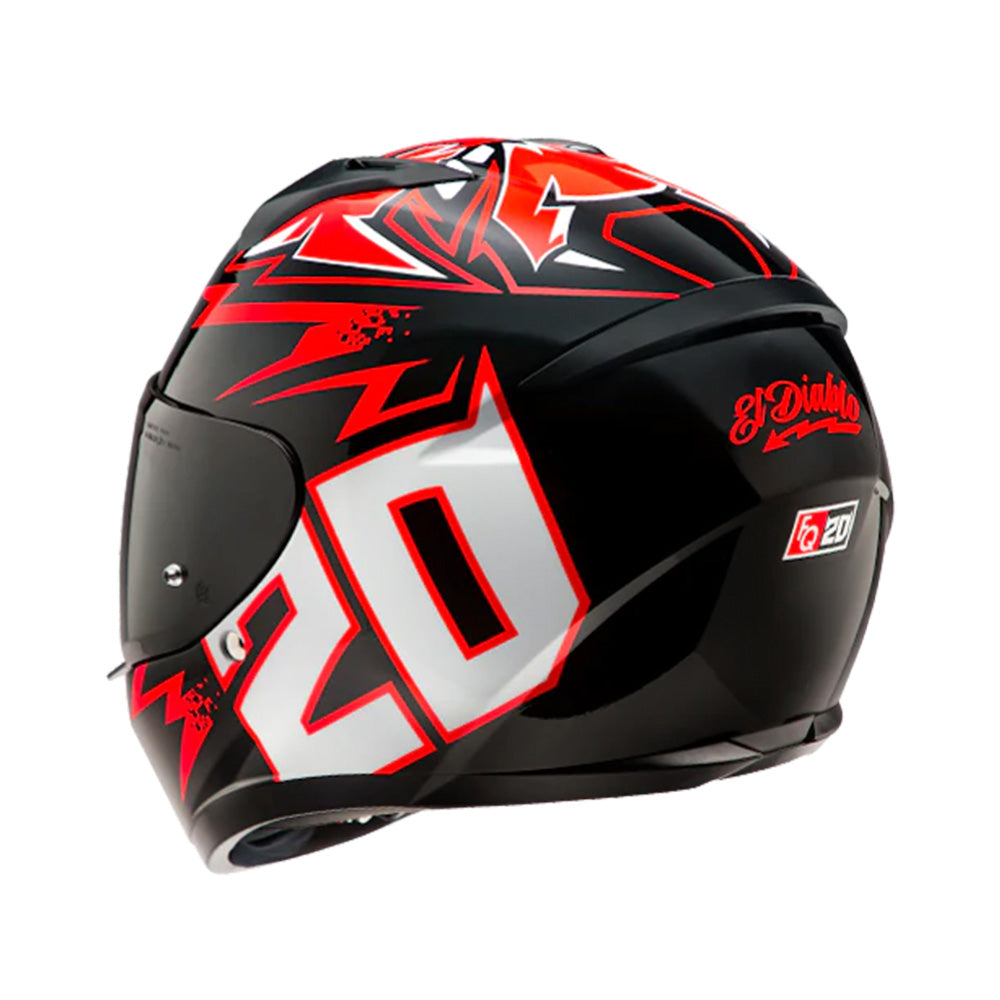 CAPACETE HJC C10 FABIO QUARTARARO 2024 VERM PRET BRANC 58