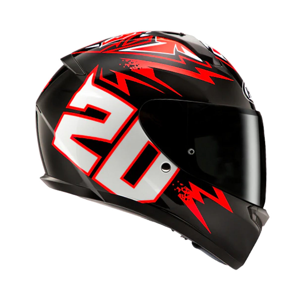 CAPACETE HJC C10 FABIO QUARTARARO 2024 VERM PRET BRANC 58