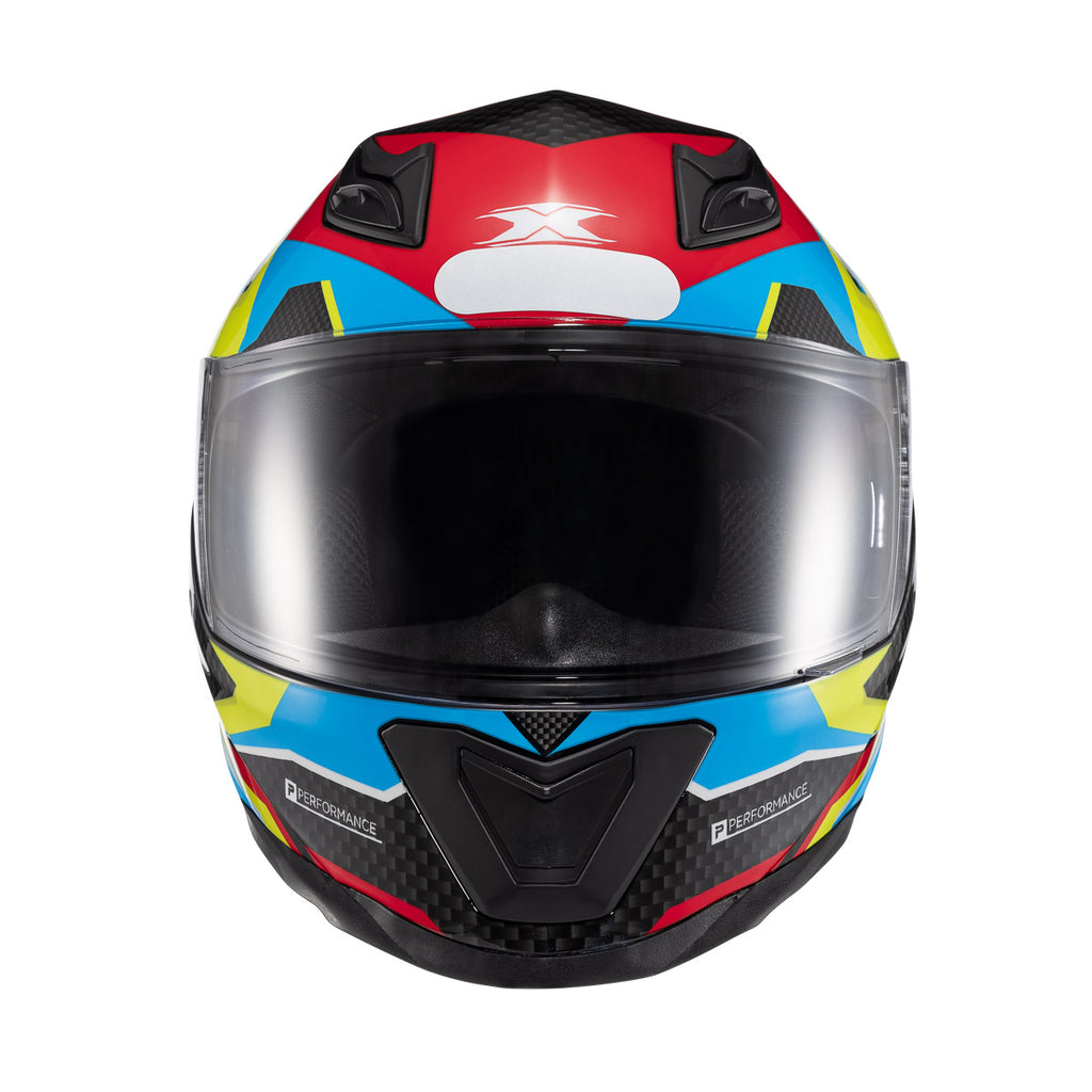 CAPACETE TEXX FECHADO HAWK RIDE AZUL VERD VERM PRET 58
