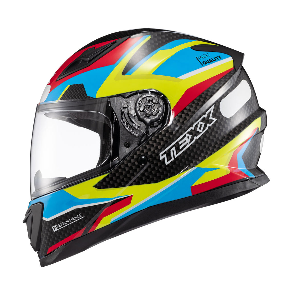 CAPACETE TEXX FECHADO HAWK RIDE AZUL VERD VERM PRET 58