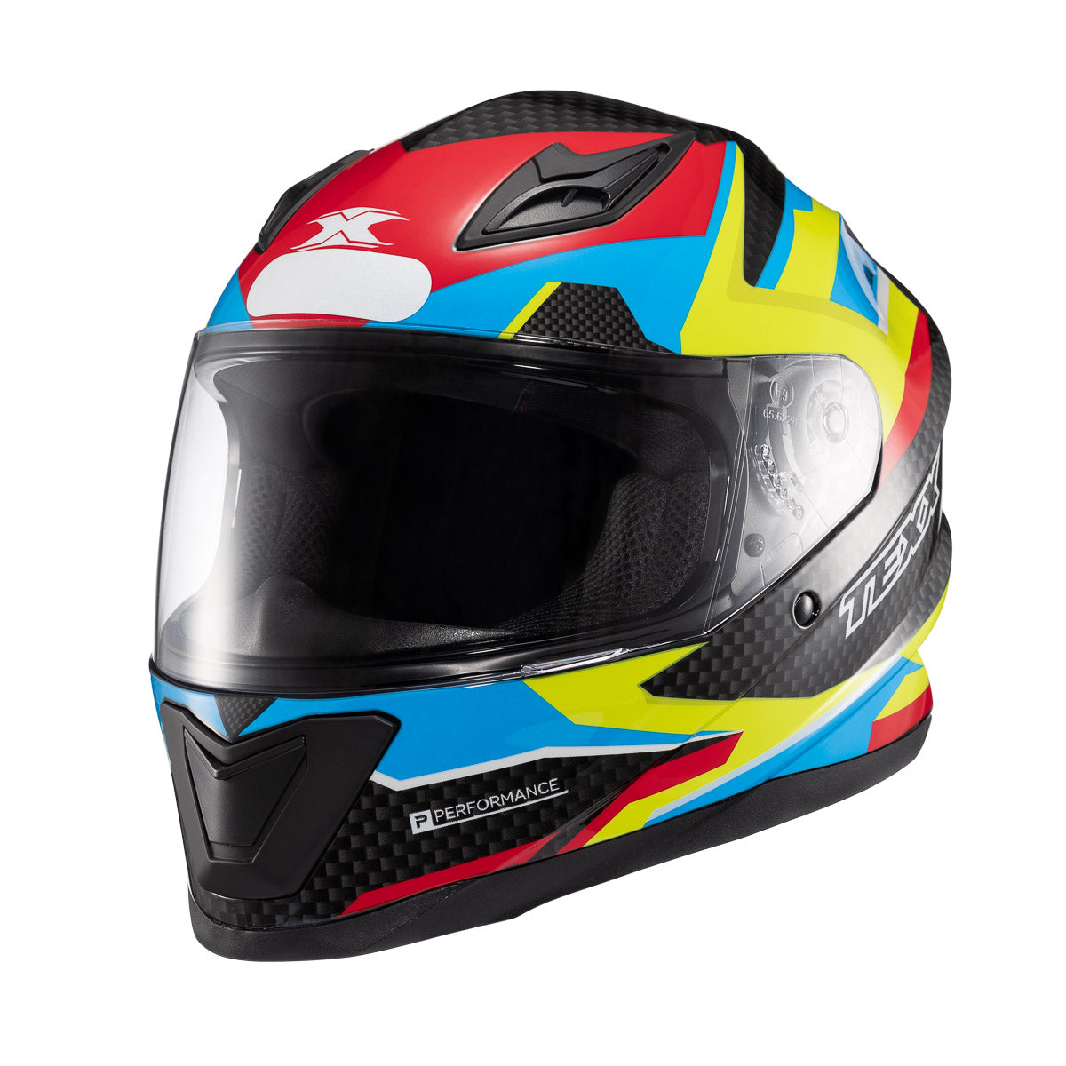 CAPACETE TEXX FECHADO HAWK RIDE AZUL VERD VERM PRET 58
