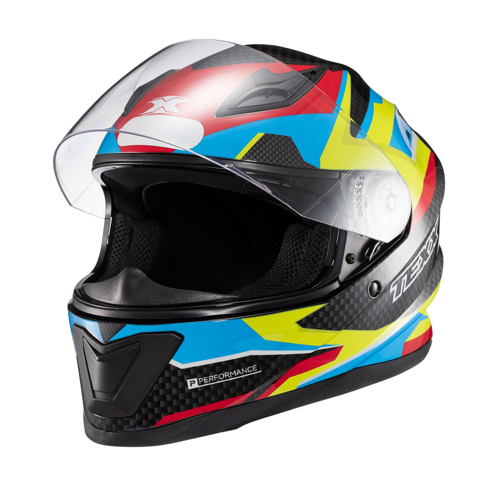CAPACETE TEXX FECHADO HAWK RIDE AZUL VERD VERM PRET 58