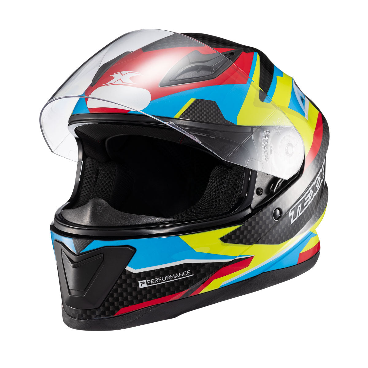 CAPACETE TEXX FECHADO HAWK RIDE AZUL VERD VERM PRET 58